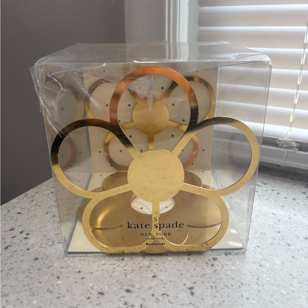 NIB kate spade gold floral (Daisy) bookends